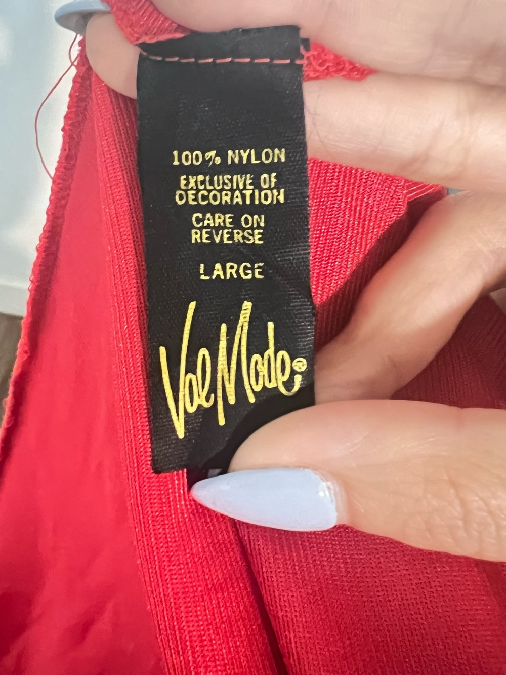 Vintage Val Mode Nightgown in Red Sz L - Picture 3 of 4